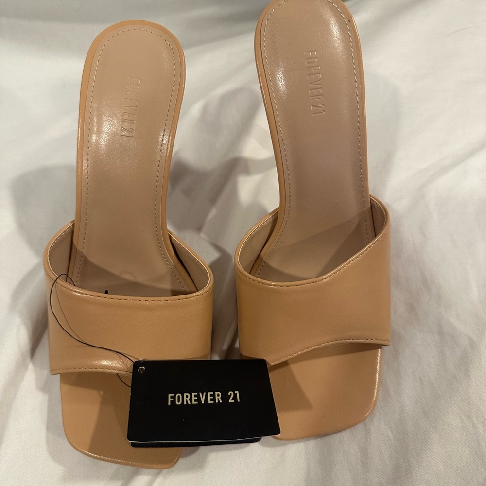 Forever 21 Tan Mules with Minimalist Design